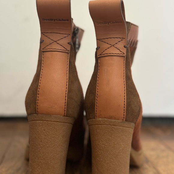 See By Chloe Polina Patchwork Platform Booties - Picture 4 of 5